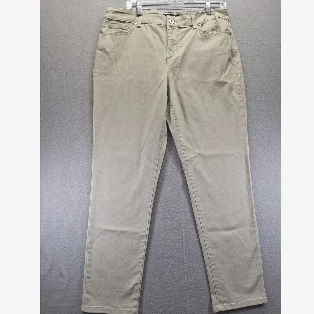 Bandolino Mandie Slim Crop Women‎ Light Green Straight Leg Size 12